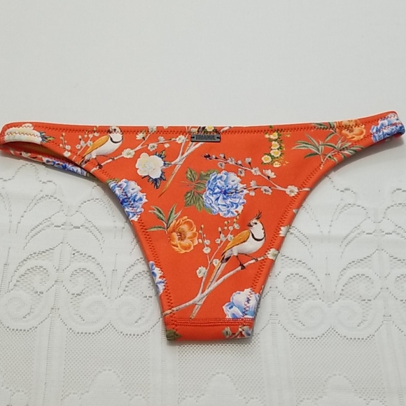 61B Triangl orange floral cheeky bikini bottoms - Picture 3 of 5